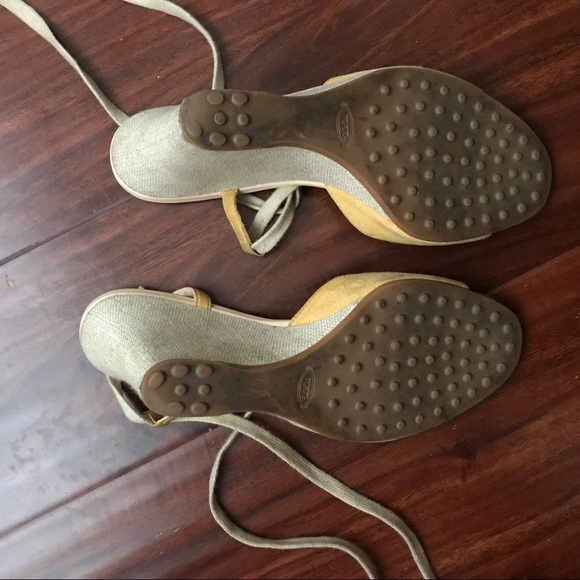 Tod’s Suede Peep Toe Wedges - Picture 8 of 12